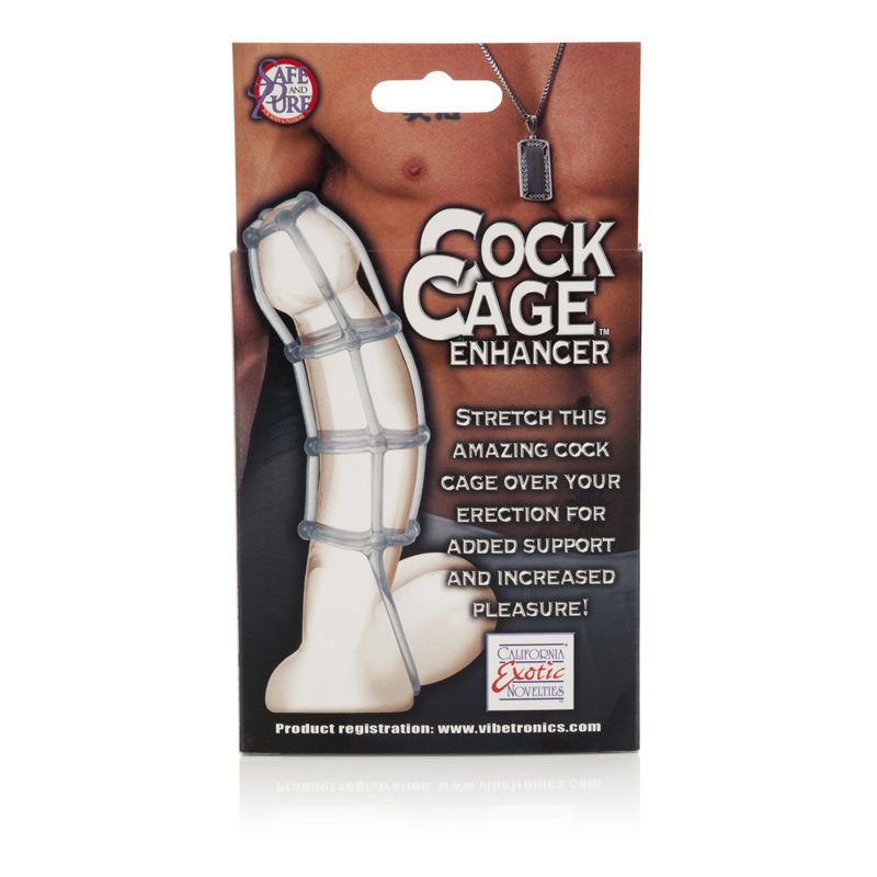  Резиновый бондаж для пениса Calexotics Cock Cage Enhancer – прозрачный