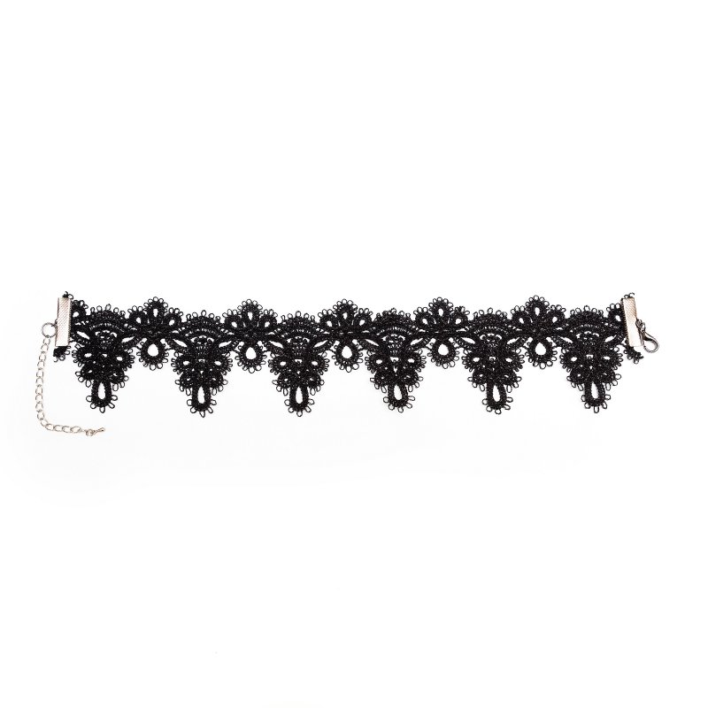 Черное кружевное ожерелье-чокер ручной работы Dolce Piccante Delicati 2 - S/M