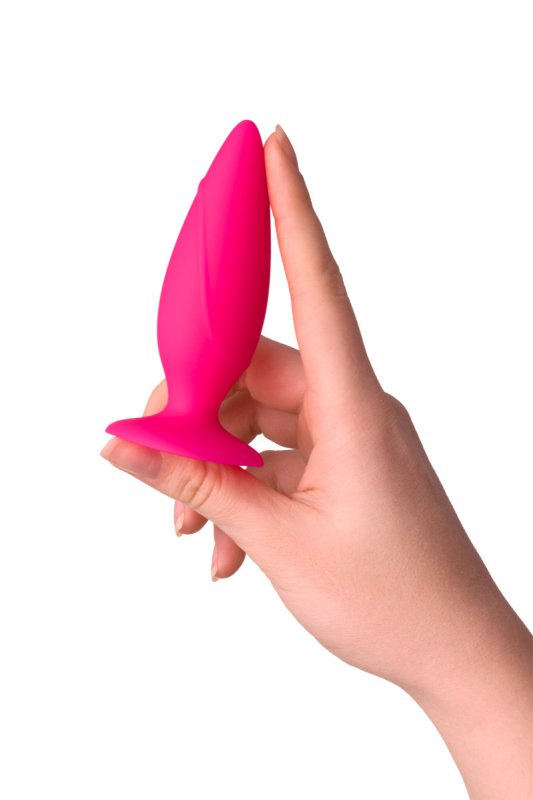 Розовая силиконовая анальная втулка TOYFA POPO Pleasure - размер M