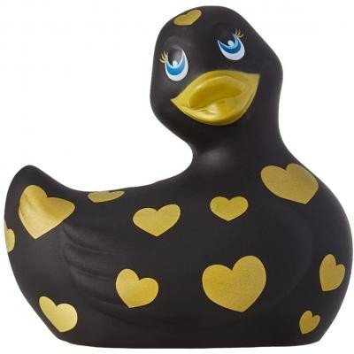 Вибратор-уточка Big Teaze Toys I Rub My Duckie 2.0, чёрный с жёлтым
