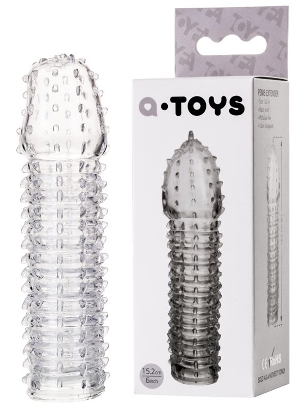 Toyfa Закрытая насадка на пенис TOYFA A-Toys со щетинками – прозрачный