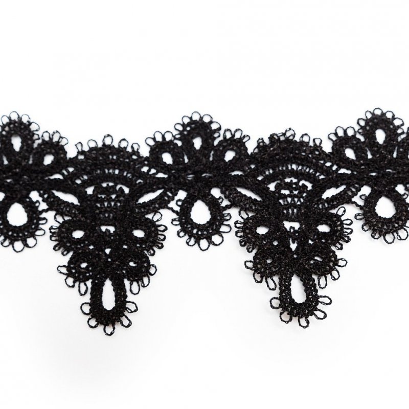 Черное кружевное ожерелье-чокер ручной работы Dolce Piccante Delicati 2 - XS