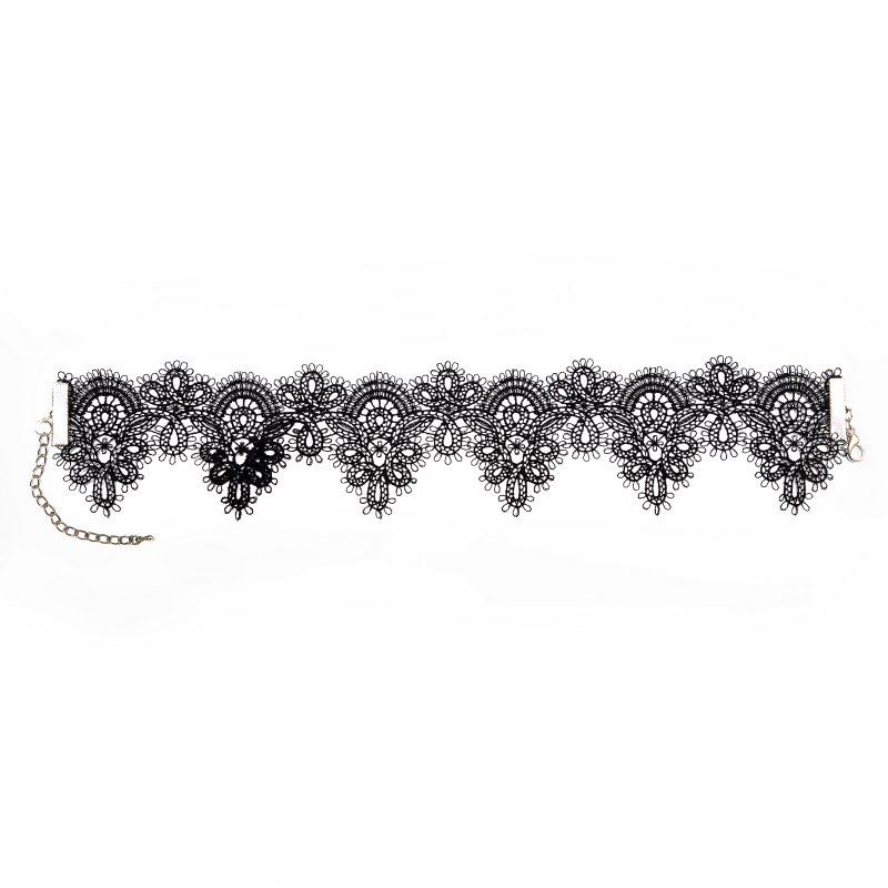 Черное кружевное ожерелье-чокер ручной работы Dolce Piccante Delicati pizzi - S/M