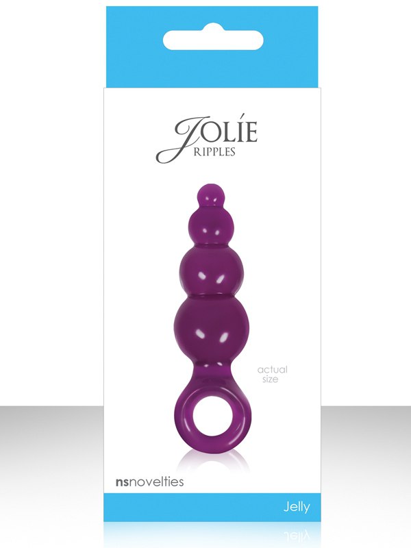 Анальная пробка с кольцом Jolie Ripples Mini – фиолетовая