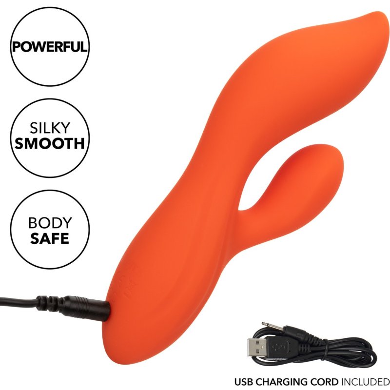 Вибратор Stella Liquid Silicone Dual Teaser California Exotic Novelties SE-4368-30-3, цвет оранжевый - фото 9