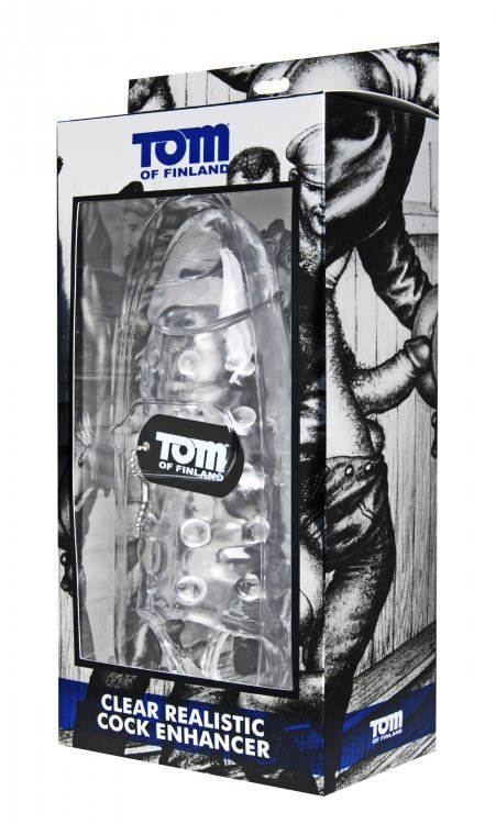 Насадка с кольцом для мошонки Tom of Finland Clear Realistic Cock Enhancer - прозрачный