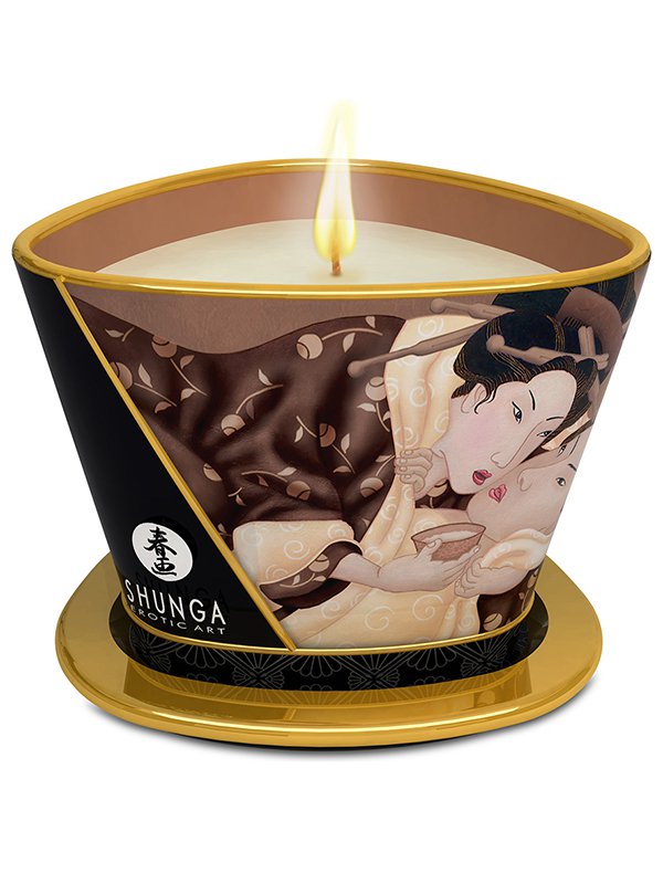Shunga Erotic Art Массажное арома масло в виде свечи Intoxicating Chocolate Шоколад – 170 мл