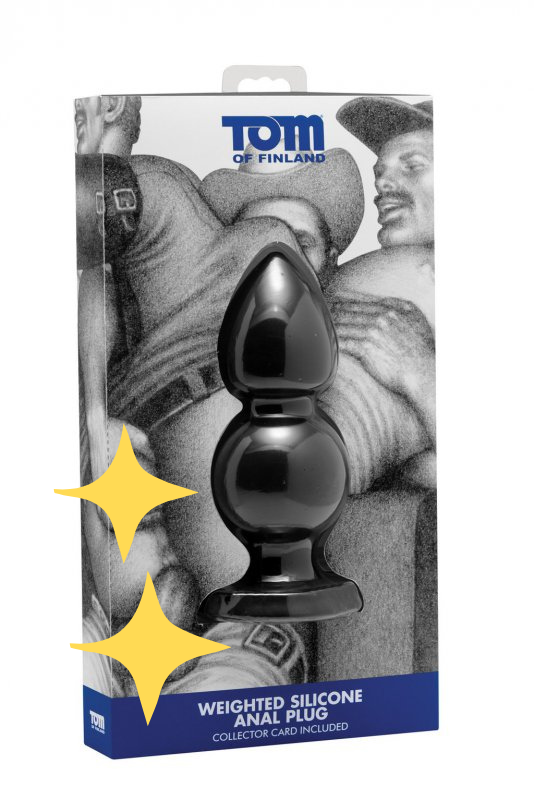 Анальная пробка с двумя шариками Tom of Finland Weighted Silicone Anal Plug – чёрный 