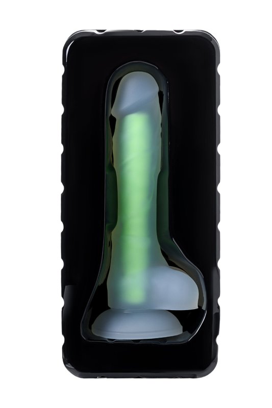 Фаллоимитатор, светящийся в темноте. Beyond By Toyfa Dick Glow. Силикон, прозрачно-зелёный, 18 см.