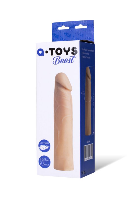 Toyfa Насадка на пенис с яркой головкой 16,5 см TOYFA A-Toys – телесный