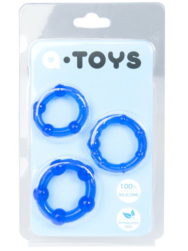 Toyfa Набор из 3-х эрекционных колец TOYFA A-Toys – синий