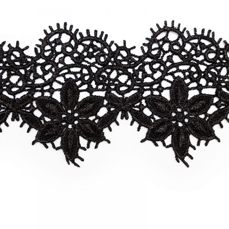 Черное кружевное ожерелье-чокер ручной работы Dolce Piccante Albori - S/M