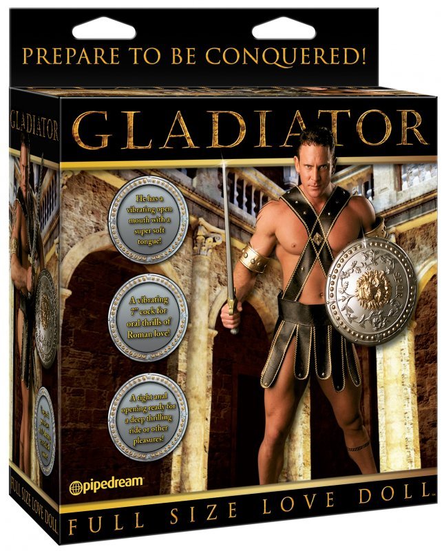 Кукла Gladiator Love Doll с вибрацией мужчина Гладиатор с языком и фаллосом