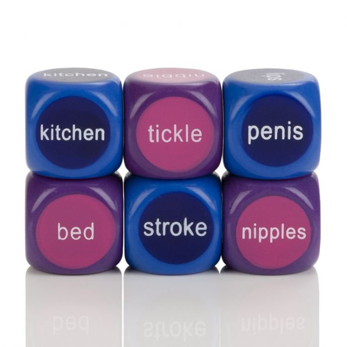 Набор из 6 игральных кубиков для взрослых Calexotics Hot & Spicy Party Dice – розовый, фиолетовый
