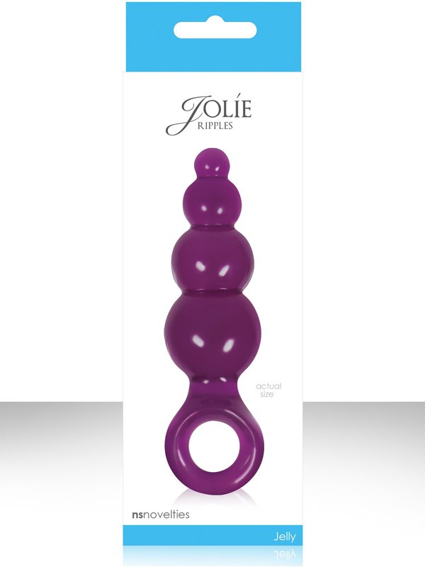 Анальная пробка с кольцом Jolie Ripples Medium – фиолетовая