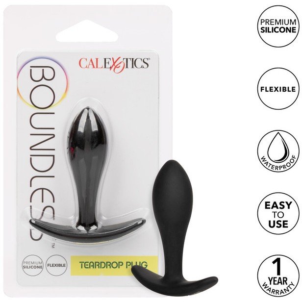 Анальная пробка для ношения «Boundless Teardrop Plug» California Exotic Novelties SE-2700-40-2, цвет черный - фото 6