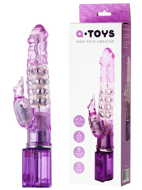 Toyfa Вибратор с ротацией и клиторальным стимулятором кротиком TOYFA A-Toys – фиолетовый