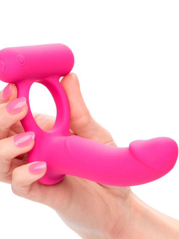 Перезаряжаемое эрекционное виброкольцо California Exotic Novelties Rechargeable Double Diver, для двойного проникновения, 12 режимов, силикон