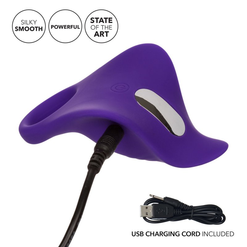 Эрекционное виброкольцо Remote Orgasm Ring с беспроводным пультом – фиолетовый