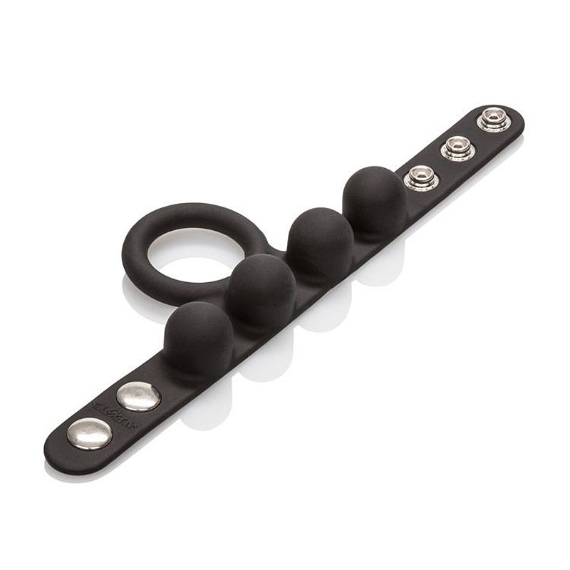 Эрекционное кольцо с утяжкой на мошонку Medium Weighted C-Ring Ball Stretcher – черный