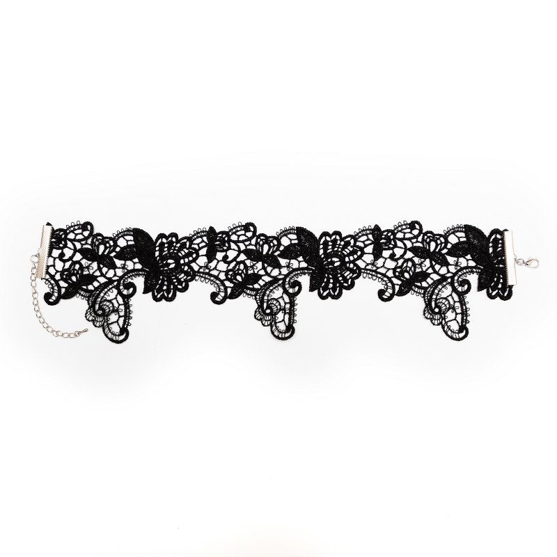 Черное кружевное ожерелье-чокер ручной работы Dolce Piccante Desiderio - XS