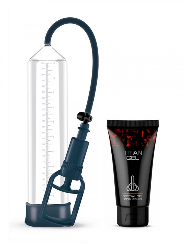 Набор для увеличения пениса: Ручная вакуумная помпа для мужчин с насосом Boners и Специальный интимный гель для мужчин Titan Gel TANTRA - 50 мл.
