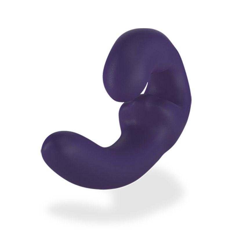 Безремневой страпон со съемной вибропулей Sharevibe – фиолетовый