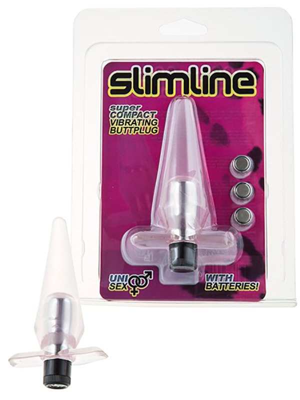 Анальная пробка Slimline Butt Plug с вибрацией – розовый