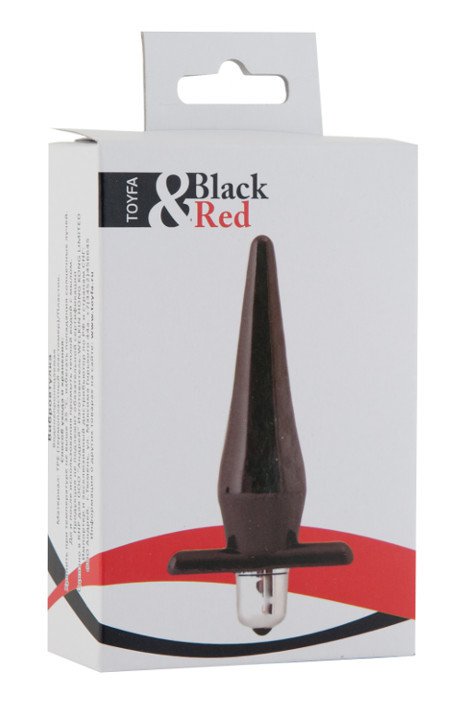 Анальная вибровтулка TOYFA Black&Red - черный