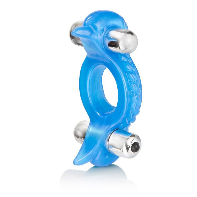 Виброкольцо для пар Calexotics Double Dolphin – синий