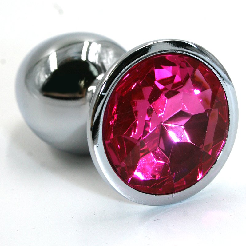 Kanikule Маленькая алюминиевая анальная пробка Kanikule Small с кристаллом – серебристый с розовым