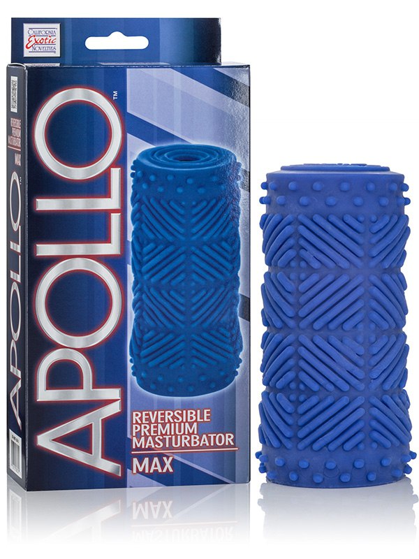 Мастурбатор Apollo Reversible Premium Masturbator Max двусторонний – голубой California Exotic Novelties SE-0957-30-3 - фото 1