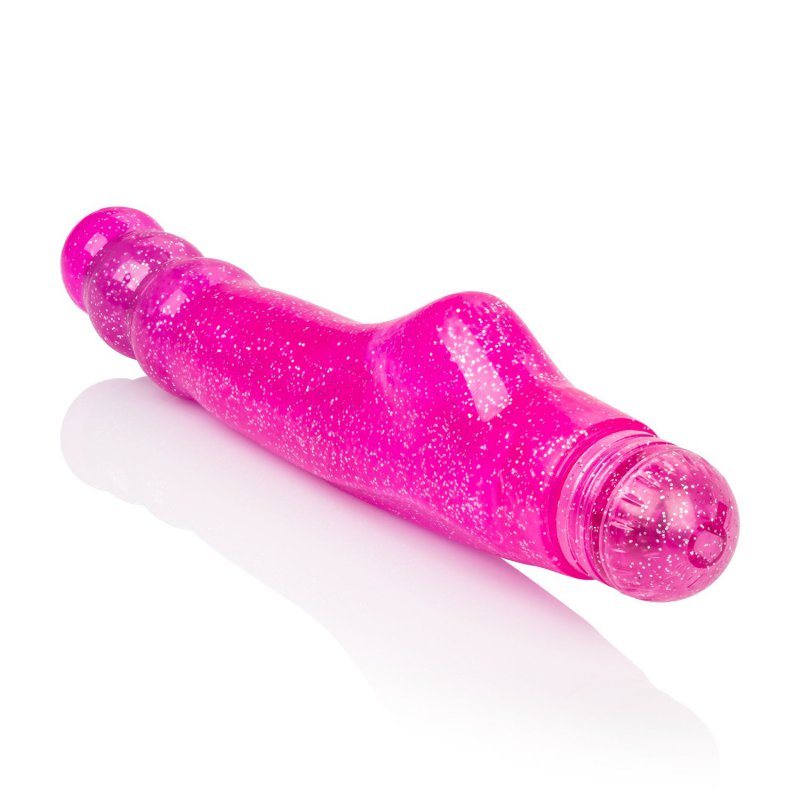 Блестящий вибромассажёр Calexotics Sparkle™ Radiant Ripple™- розовый