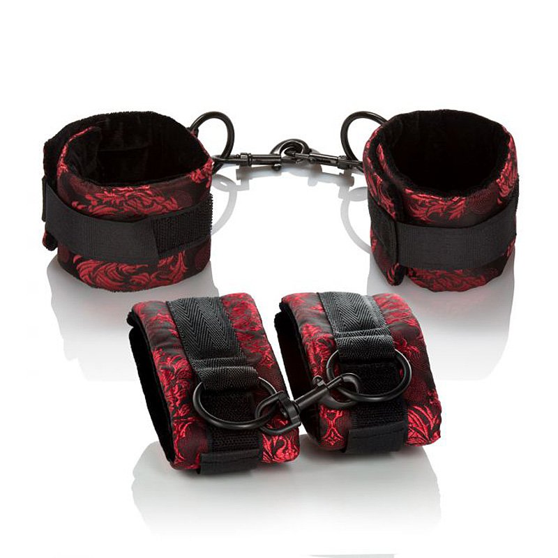 Набор универсальных наручников Scandal Universal Cuff Set – черный с красным