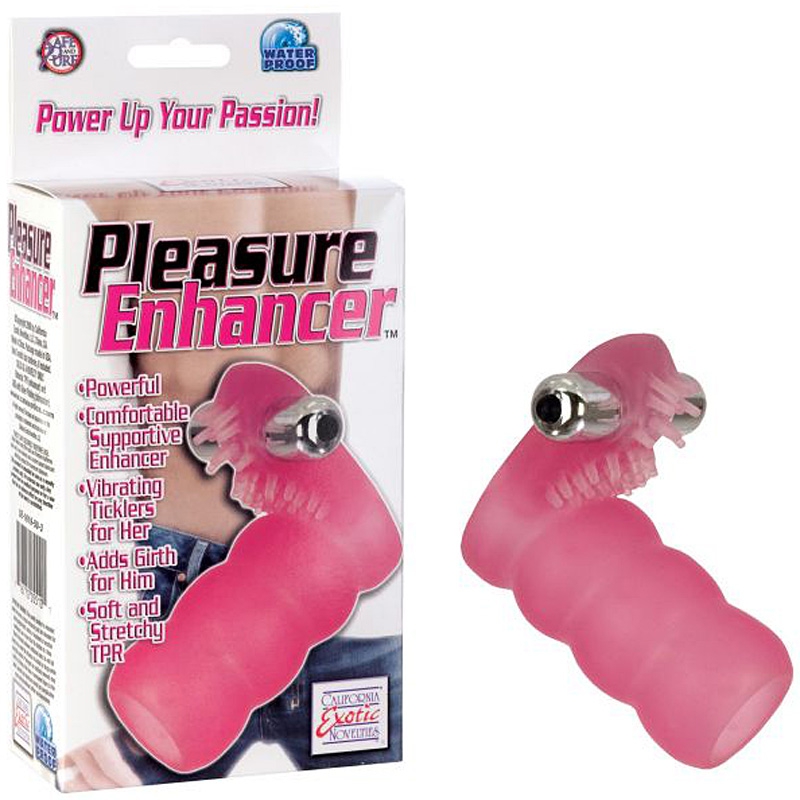 Вибронасадка на пенис Pleasure Enhancer с клиторальным стимулятором – розовый