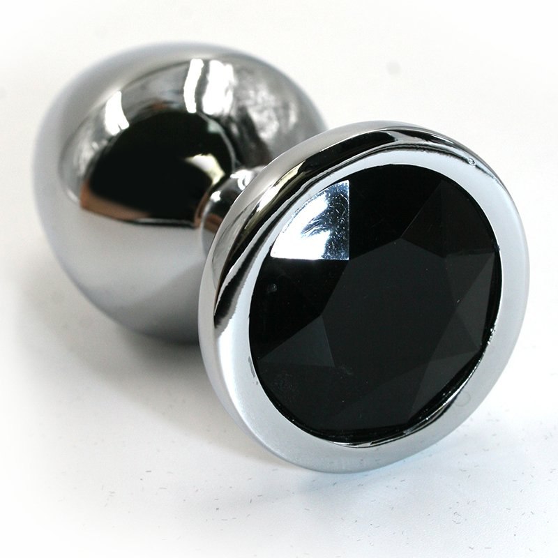 Kanikule Маленькая алюминиевая анальная пробка Kanikule Small с кристаллом – серебристый с черным