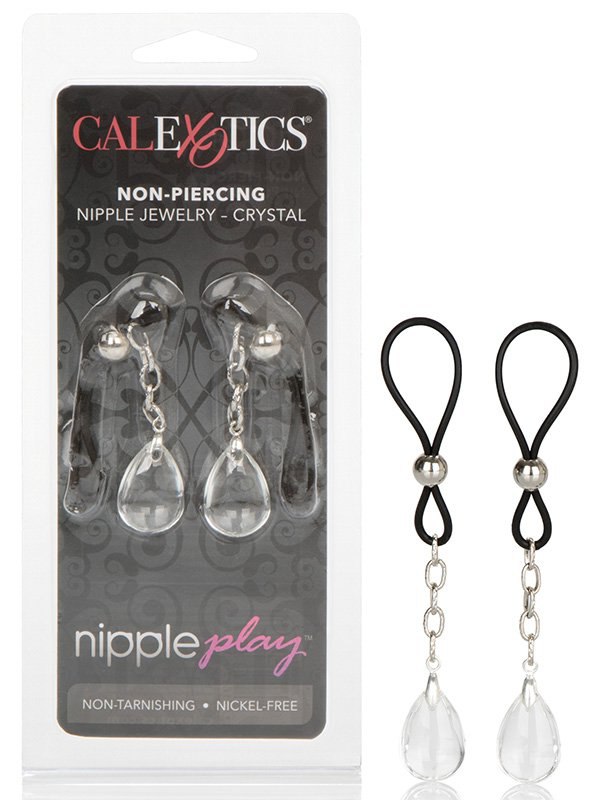 California Exotic Novelties Зажимы на соски Non-Piercing Nipple Jewelry - Crystal с подвесками – прозрачный