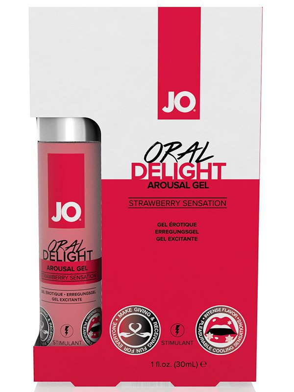 Лубрикант для оральных ласк JO Oral Delight Strawberry Sensation клубничный – 30 мл