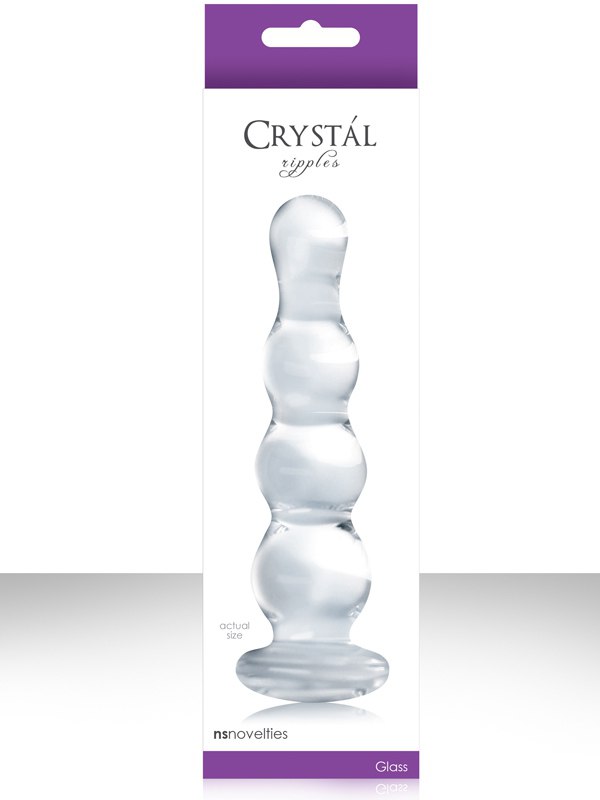 Анальная елочка из стекла Crystal Ripples – прозрачная