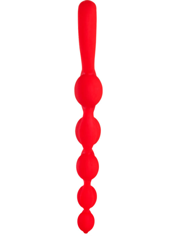 Элегантная анальная цепочка Fun Factory Bendybeads, 5 бусин, 26,3 см, красная