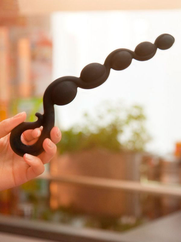 Элегантная анальная цепочка Fun Factory Bendybeads, 5 бусин, 26,3 см, черная