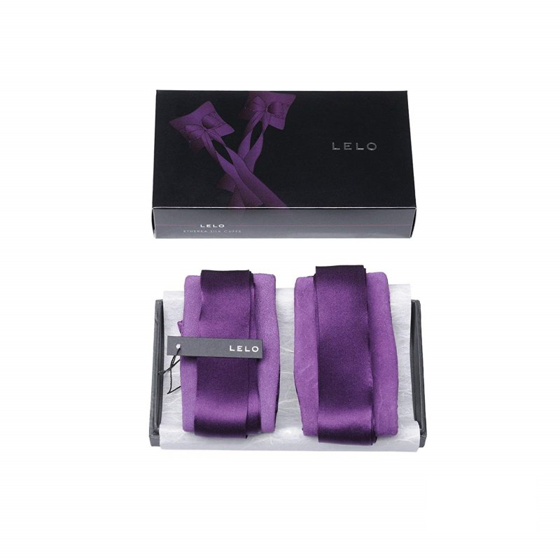 Шелковые наручники Lelo Etherea Silk Cuffs - фиолетовые