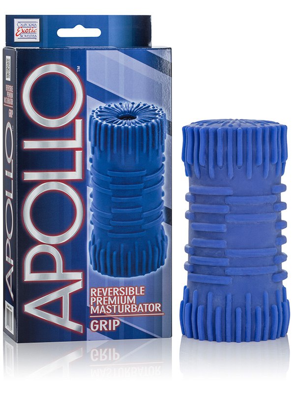 Мастурбатор Apollo Reversible Premium Masturbator Grip двусторонний – голубой California Exotic Novelties SE-0957-20-3 - фото 1