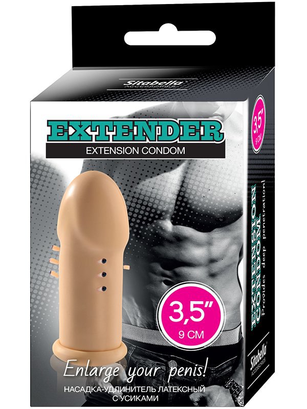 Насадка-удлинитель Sitabella Extender Extension Condom 3,5 с усиками – телесная