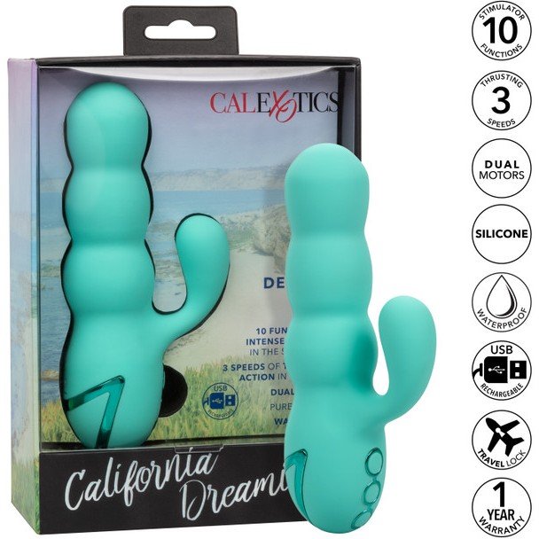 Вибратор-кролик California Dreaming Del Mar Diva California Exotic Novelties SE-4349-30-3, цвет мятный - фото 5