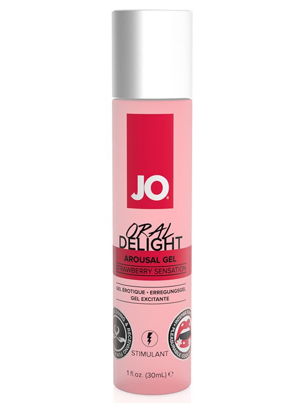 Лубрикант для оральных ласк JO Oral Delight Strawberry Sensation клубничный – 30 мл