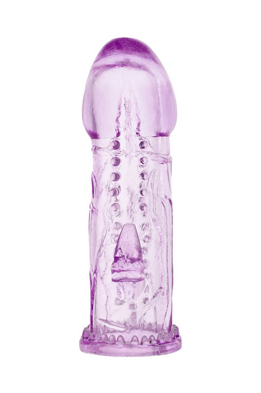 Насадка на пенис TOYFA с клиторальным стимулятором - фиолетовый