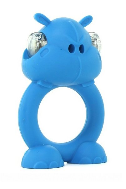 Shots Toys Эрекционное кольцо с вибрацией Happy Hippo Vibrating Cock Ring