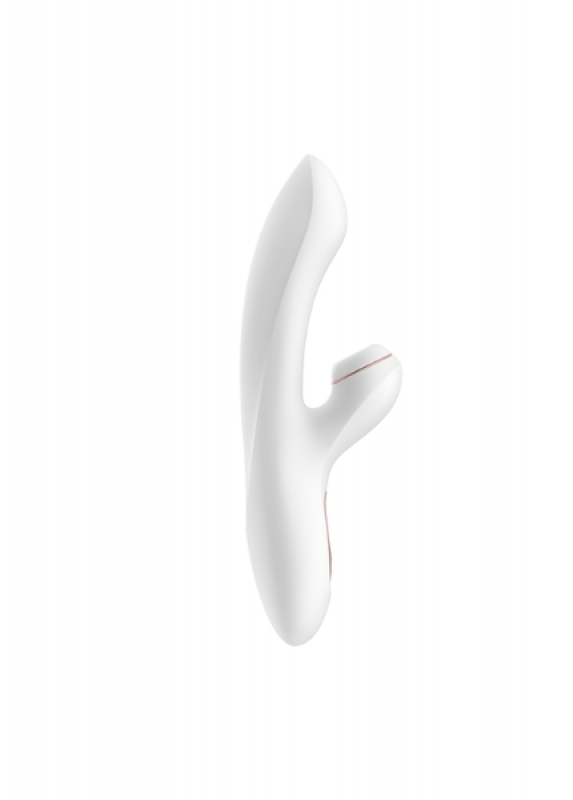 Вибратор Satisfyer Pro G-Spot Rabbit с вакуумно-волновым стимулятором клитора (белый с золотым) и Согревающий лубрикант для женщин JO Agape Warming – 30 мл фото