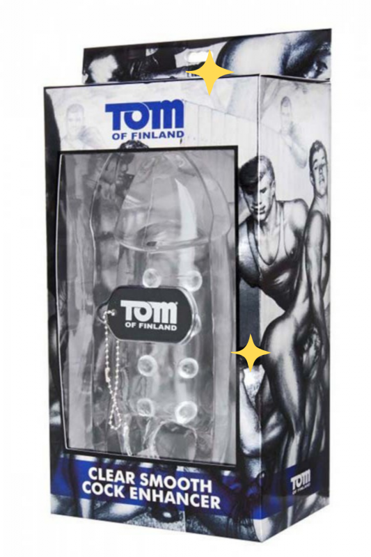 Гладкая насадка Tom of Finland Clear Smooth Cock Enhancer - прозрачный